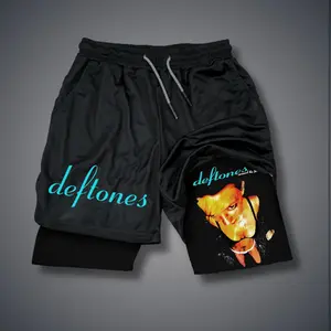 Deftones Merch Summer Unisex Graphic Shorts - Double-Layer Sports Shorts With Elastic Waistband & Drawcord For Comfortable Summer Fitness Exercise Activities