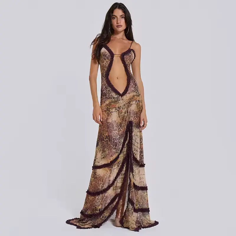 Deep V-Neck Open Back High Slit Flare Dress Casual Womenswear Pleated - TikTok Shop Deep V-Neck Open Back High Slit Flare Dress Casual Womenswear Pleated - TikTok Shop