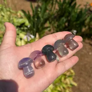 Fluorite Crystal Mushroom Decor