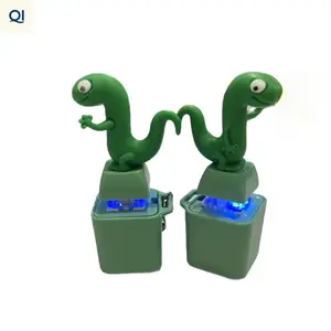QI 1pcs Lizard Sound Button Keychain Rechargeable Animal Keychain with Sound and Colored Lights for Adult Anxiety Relief Unique Shaped Fun and Functional Toy