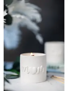 MOM/Friend  Unique Scented Vessel Candle/Wooden Wick Jesmonite Jar Candle/Gift For mom , friend . Decor Hand