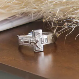 S925 Sterling Silver Jesus Cross Ring – 3 Faith-Inspired Designs, Spiritual Christian Symbol, Gift for Men, Women & Loved Ones