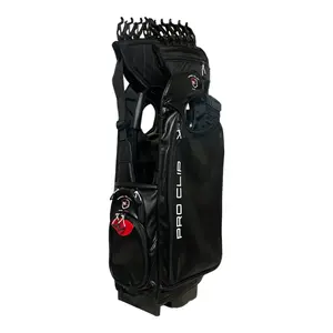 PRO CLIP C1 - LUXURY Golf Bag with 11 Pockets, Soft PU Leather, Individual Clip System, Jumbo Grips, 1-Year Craftsmanship Guarantee