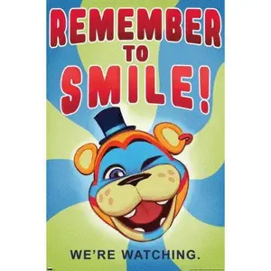Five Nights at Freddy's: Security Breach - Remember To Smile .Poster Decorations, Holiday Poster - Halloween Party Decorations. Moives Poster.Wall Decor.Poster Gift For Holiday, Halloween, Birthday, Christmas