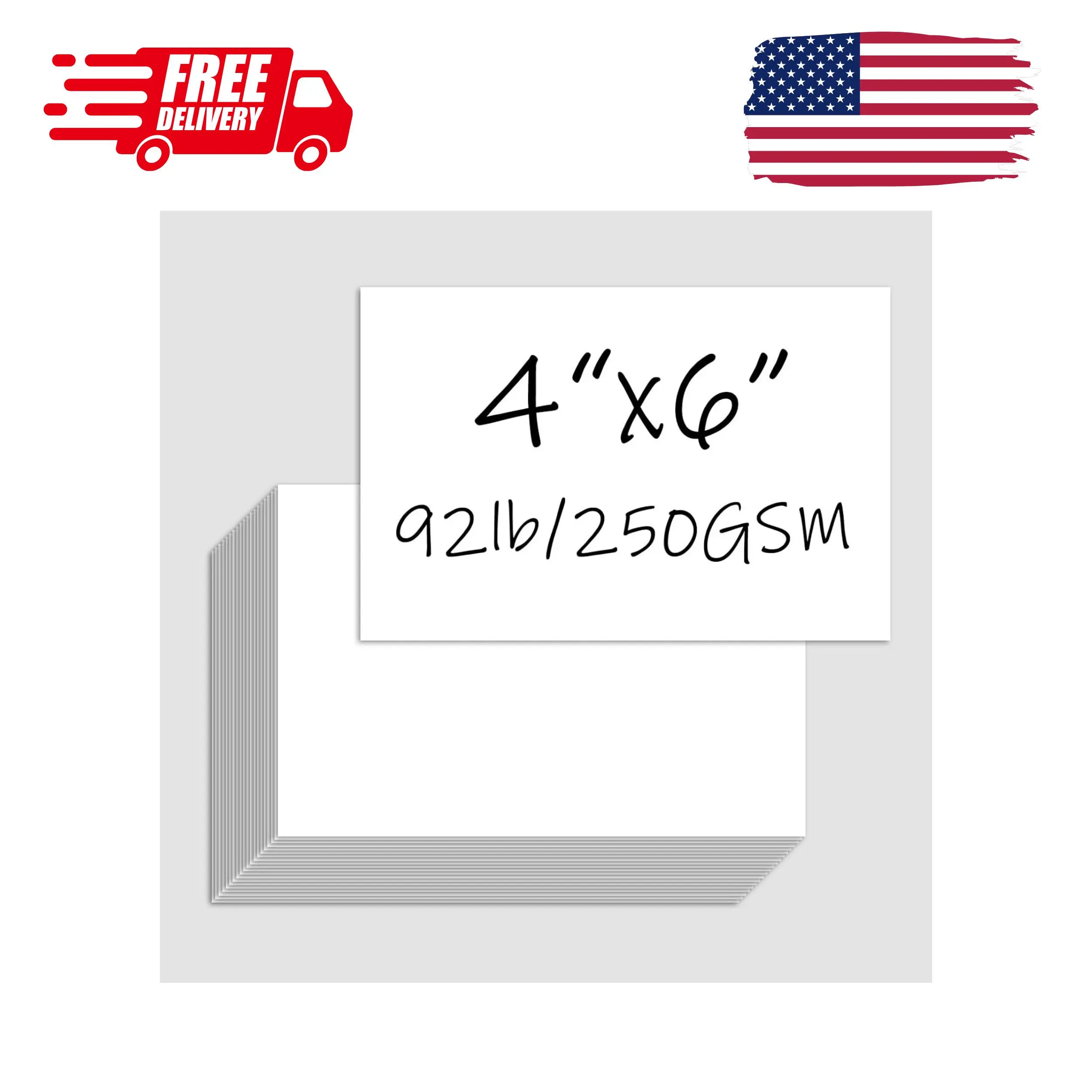 100 Pack 4x6 White Cardstock Paper, 92lb/250GSM