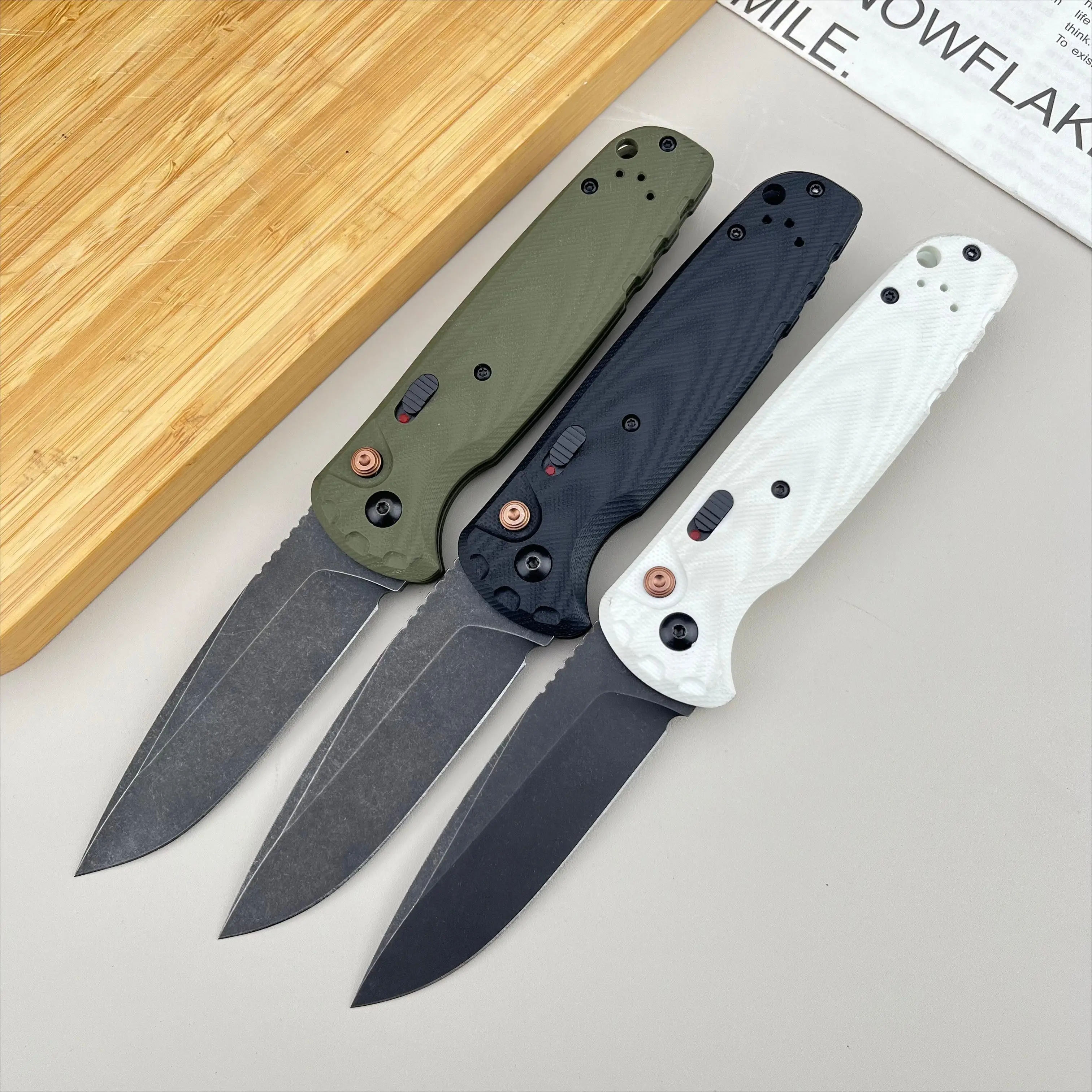 4300BK-02 Multi-Purpose Folding Knife D2 Steel Blade G10 Handle An Everyday Carry EDC Tool Ideal for Camping Fishing Hiking and Outdoor Survival Great Gift for Men