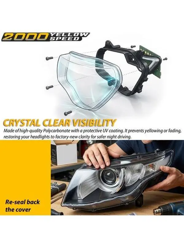 Clear Headlight Lens Covers Fit For 2014-2016 Land Rover Discovery 4 LR4 Left+Right