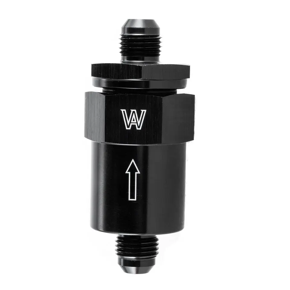 High Flow 30 Micron Fuel Filter -6AN Billet Aluminum Inline Universal