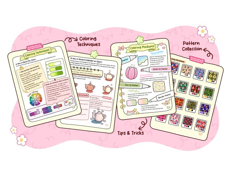 How To Color Cute Stuff: Easy Step-by-Step Coloring Guide for Adults and Teens Featuring Cute Patterns to Create, Practice, Bold and Easy Relax Paperback