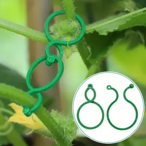 50pcs Plastic Garden Vine Strapping Clips Tie Plant Bundled Buckle Ring Holder Garden Tomato Plants Stand Support Tool Garden Supplies