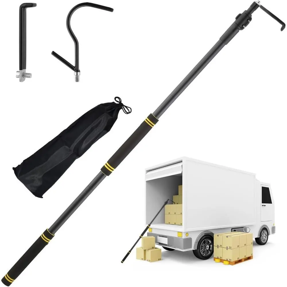 Telescoping Truck Cargo Grabber Pickup Truck Bed Retriever Tool Black Steel Tube 33-74" For CAR, TRUCK, RV-Conveniently Store Tools to Avoid Climbing Truck Bed Efficient Cargo Retriever