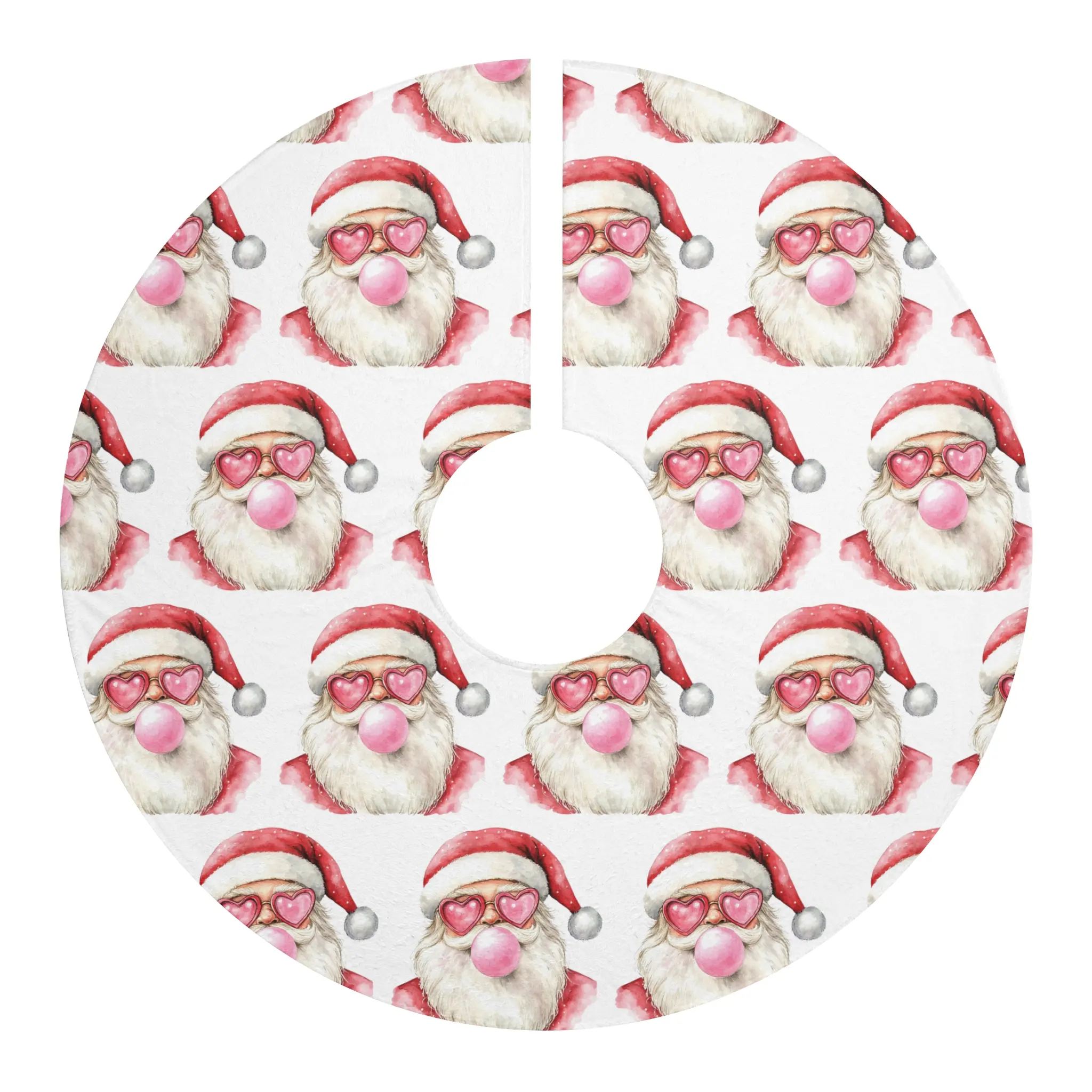 Santa Christmas Tree Skirt, Holiday Tree Decor, Festive Xmas Skirt, Unique Tree Skirt, Trendy Christmas Home Decor