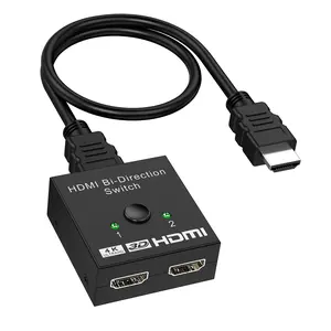 HDTV Switch Splitter, 4K@60hz, 2 in 1 Out, HDTV Splitter 1 in 2 Out, Bi-Directional Switch Supports HDR, 3D, Dolby, Compatible with Laptops, PC, Xbox Series, PS5/PS4, Projector, and More
