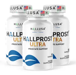 Hallprost Ultra x 180 Cap Prostate - Saw Palmetto, Pygeum Africanum & Pumpkin Seed - Dietary Supplement for Men - Hallusa Natural Herbal Wellness Blend Edible - Fitness Healthcare