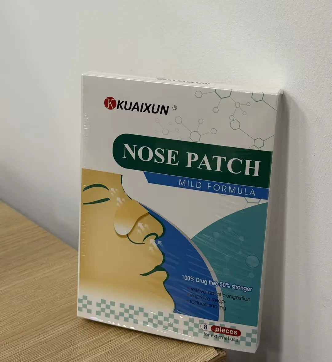 Gentle Nose Patches, 8-Pack for Better Sleep and Clearer Breathing, Drug-Free Formula with Honeysuckle and Gardenia for Sensitive Skin, Nasal Patch, Plant Based, Botanical Extracts, 8 Pieces, Herbal, Hypoallergenic, Nightstand, Gym Bag, 100% Drug-Free For