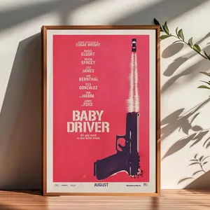 Baby Driver Movie Poster,Room Decor,Poster for Gifts,Home Decor,Wall Art Décor