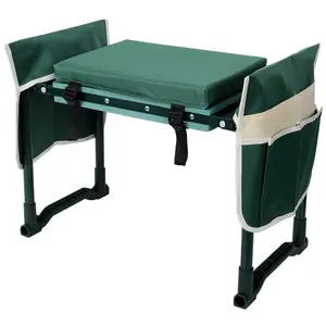 Foldable Garden Kneeler Seat Bench - Heavy Duty 330LB Capacity, Removable EVA Foam Pad & Oversized Cushion, Includes 3 Tool Bags