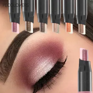 6PCS/SET  Long Lasting Glitter Double Color Multichrome Eyeshadow Stick Two Tone Shimmer Metallic Gradient Waterproof Shadow Pen 2 in 1 Eye Makeup