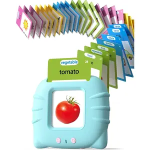 Talking Flash Cards for Toddlers 1 2 3 4 Year Olds, Language Learning with 224 Words, Pocket Speech Therapy Tools, and Speech Development Educational Playthings for Children