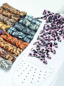 Animal Print Laces Set, Leopard Zebra Snake Patterns, Fits Casual Sports Basketball Shoes, Comfortable & Stylish Shoe Straps