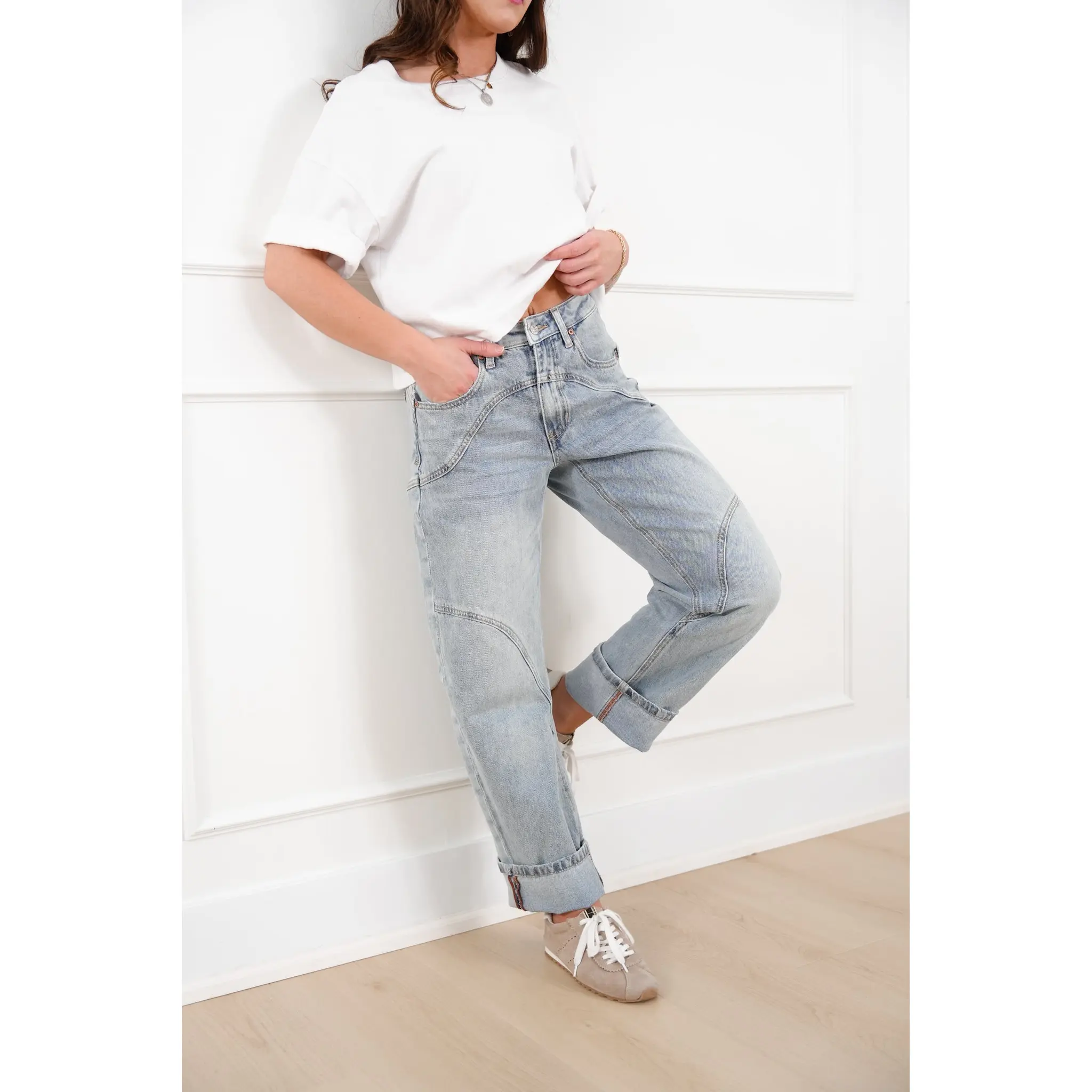 Restock! Saige High Rise Light Wash Barrel Jeans with Wide Cuff