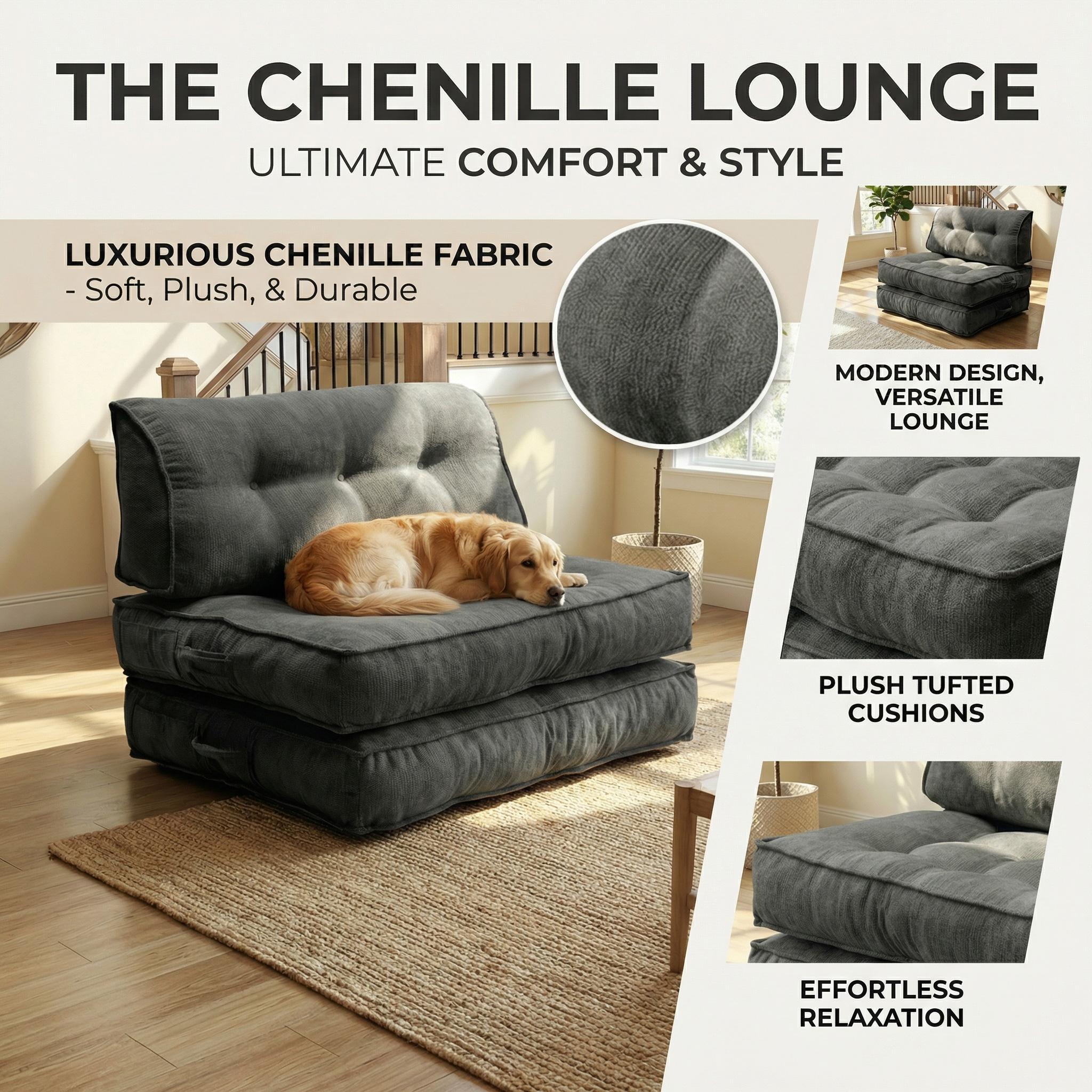 Indoor reading and resting single convertible sofa bed, simple folding and space saving small sofa, can be used in multiple combinations without assembly, compressed and packaged for safe transportation