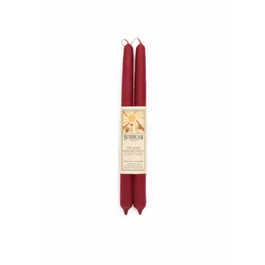 Sunbeam Beeswax Candles - Crimson