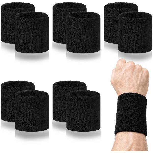 Sports Wrist Sweatbands 10 Pack for Men & Women, Sweat Absorbent Wrist Bands for Tennis, Basketball, Running, Gym, Fitness, Workout, Yoga & Pickleball Sports Wrist Sweatbands 10 Pack for Men & Women, Sweat Absorbent Wrist Bands for Tennis, Basketball, Running, Gym, Fitness, Workout, Yoga & Pickleball