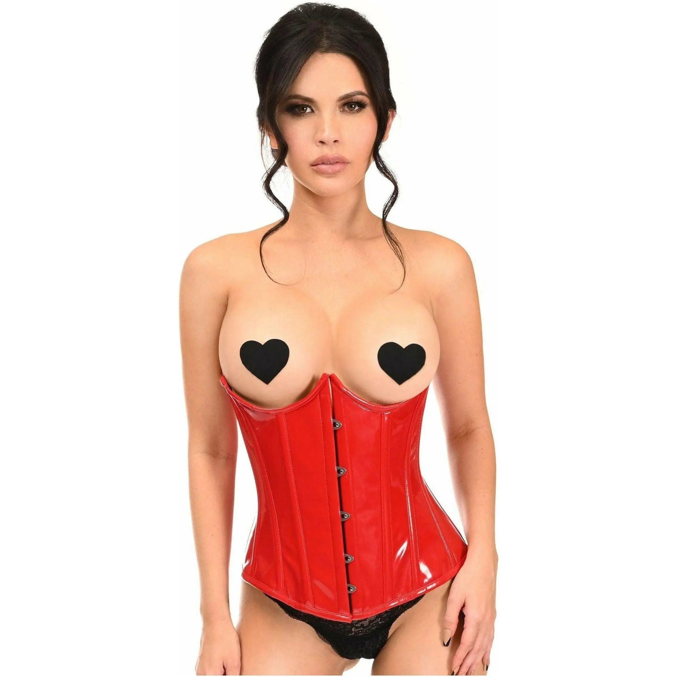 Lavish Red Patent PVC Underwire Underbust Corset