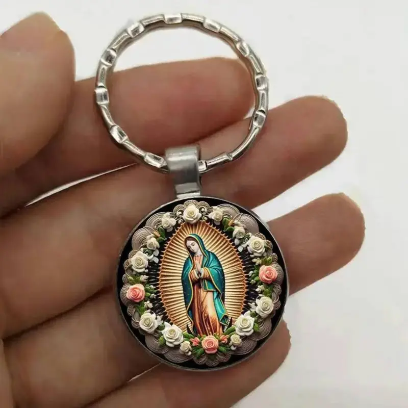 Vintage Style Virgin Mary Designed Keychain Pendant, Cute Keychain for Bag, Backpack, Car Key, Fashion Accessories for Women & Men, Keychain For Bags, Stylish Keychain, Cute Keychain Accessory