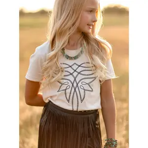 GIRL'S WESTERN BOOT STITCH TEE