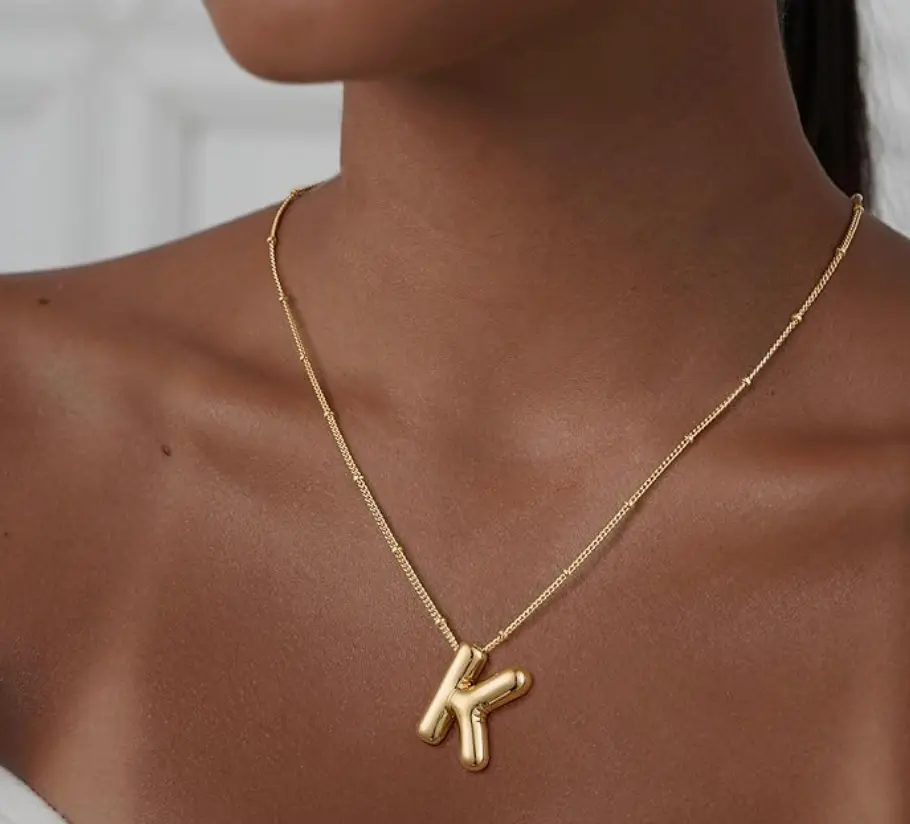 Bubble Initial Letter Necklace
