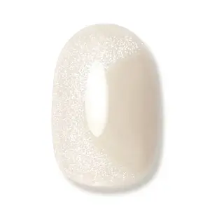 Magnetic Gel Nail Polish  'Milky Magnet/Light Droplets' is a milky off-white enriched with delicate silver magnetic glitter.