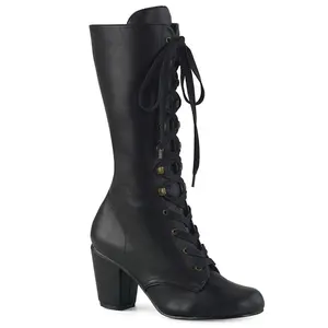 Demonia Vivika-205 Black Vegan Leather Knee-high Boots Demonia Vivika-205 Black Vegan Leather Knee-high Boots