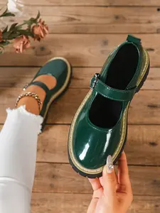 2026 New Thick Sole Mary Jane Style Shoes for Women, Vintage Classic Round Toe, Buckle Design, Comfortable Low Heel Leather Ankle Boots