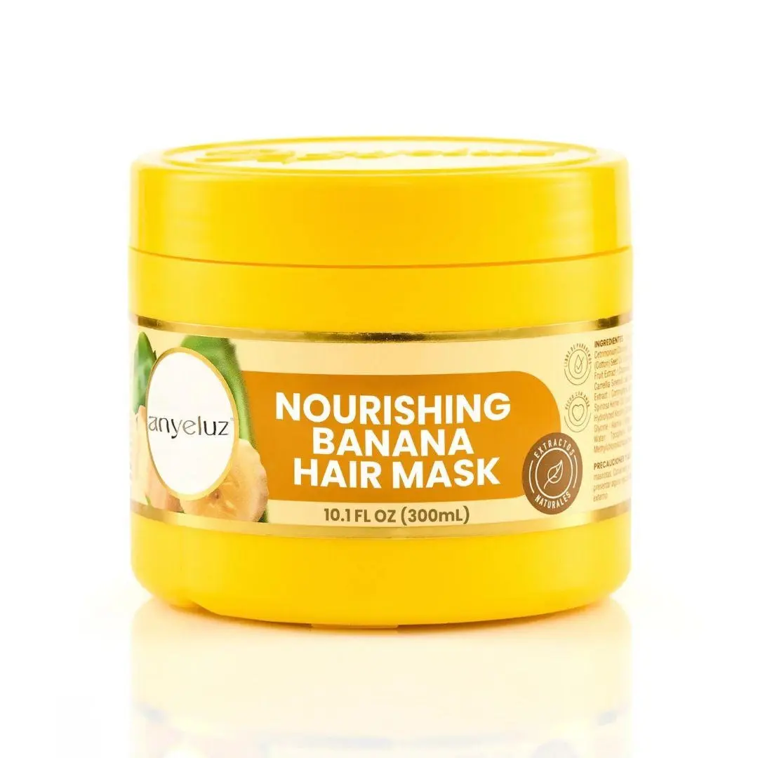 ANYELUZ Banana Hair Mask - Vitamins-Infused Haircare Moisturizer for Deep Hydrating Repair of Dry, Damaged, Wavy Hair