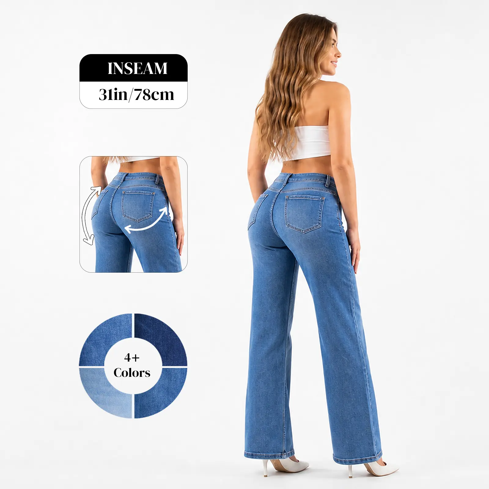 EMMIOL Women's Wide Leg Baggy Jeans Low Rise Butt Lifting Stretchy Denim Pants 2026 BBL Boyfriend Back Patchwork Jeans Summervibes