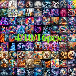 DIY Diamond Painting Kit, Diamond Art Tools, Animal & Landscape Patterns, Full Drill Art Set for Wall Decor, Beginner-Friendly Gift for Adults