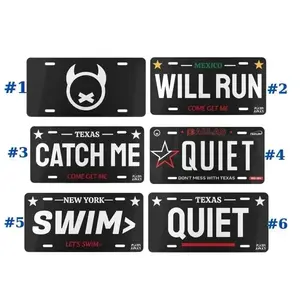Quite, Catch Me, SWIM, Will Run License Plate, 6 Options Car Accessory, License Plate, Vehicle Decor