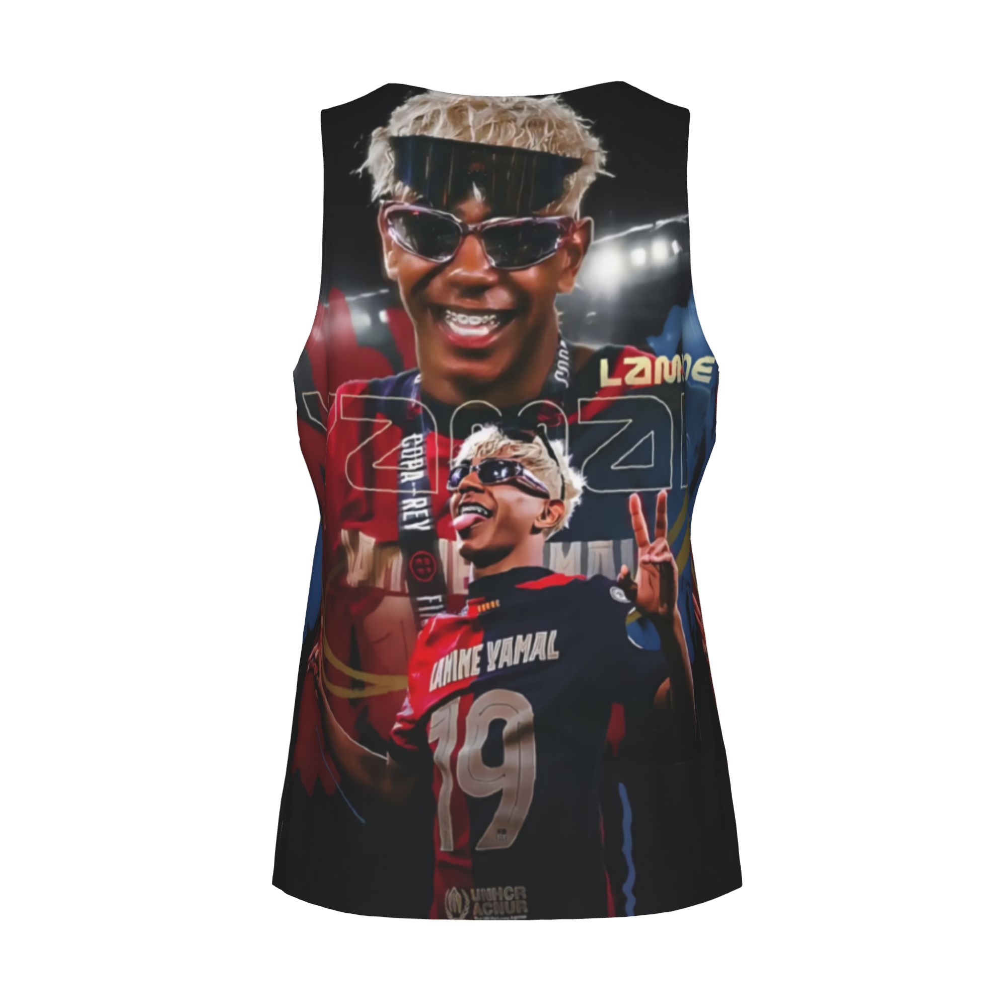 Barcelona Yamal Print Gym Tank | Comfortable, Stretchy & Stylish For Athletes  Barcelona Football Team Lamine Yamal Print Muscle Shirt Summer Vest