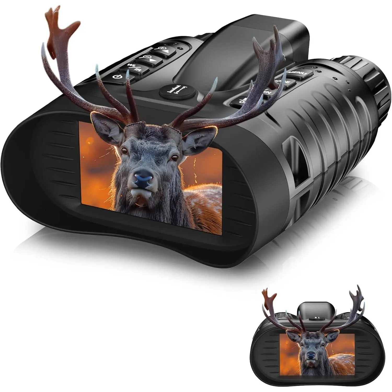 Night Vision Binoculars with Rangefinder – 4K Full Dark HD Goggles, 3.2" Display, 5000mAh Battery, 32GB TF Card, Infrared Illuminator for Hunting, Camping, Wildlife Observation
