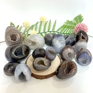 Different Maerail Druzy Egg Natural Raw Geode From IG Crystal