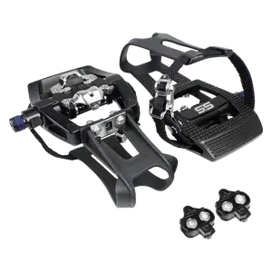 BV Bike 9/16in Pedals with Toe Clips (Shimano SPD Cleats included) | BV-PD-S5