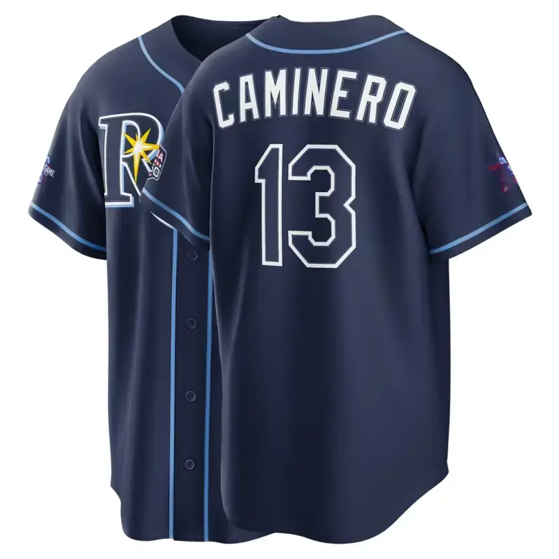 Unisex Retro V-Neck Baseball #13 Caminero Jersey 26/27, Lightweight Game Day Sportswear, Classic Baseball Apparel Gift - Navy
