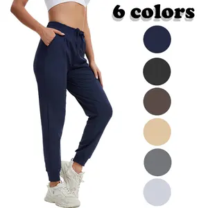 Womens Athletic Joggers with Pockets Drawstring Running  Workout Running Track Pants Tapered Gym  for Lounge Casual Travel tight cuff sweatpants womenswear