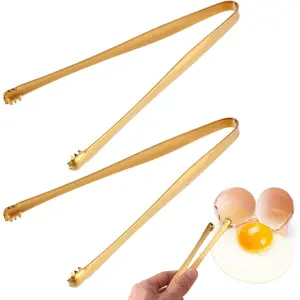 2 count Egg Chalaza , Stainless Steel Toothed Egg Chalaza Remover Eggshell Fragment Remover Kitchen Tongs for Cooking Bakers Chefs ()