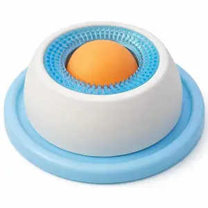 Calming Lick Bowl for Dogs & Cats, Non-Slip Slow Feeder with a Rotating Lick Ball for Liquid & Wet Food, Anxiety Relief Enrichment Toy that Keeps Pets Busy, Happy & Engaged, 1 Pack