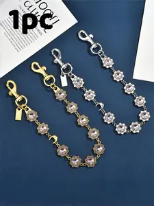 Vintage Style Diamond Sunflower Bag Charm, Purse Charm, & Silver Color Options, Elegant Accessory for Girls & College Students, Sparkly Bag Charm, Bag Charms For Handbags