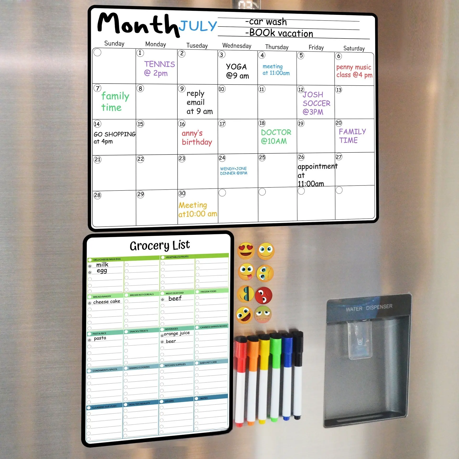 12 pcs Magnetic weekly and monthly planner calendar sticker, mobile creative refrigerator magnet, pet magnetic soft whiteboard, dry eraser board, Fridge Calendar Magnetic