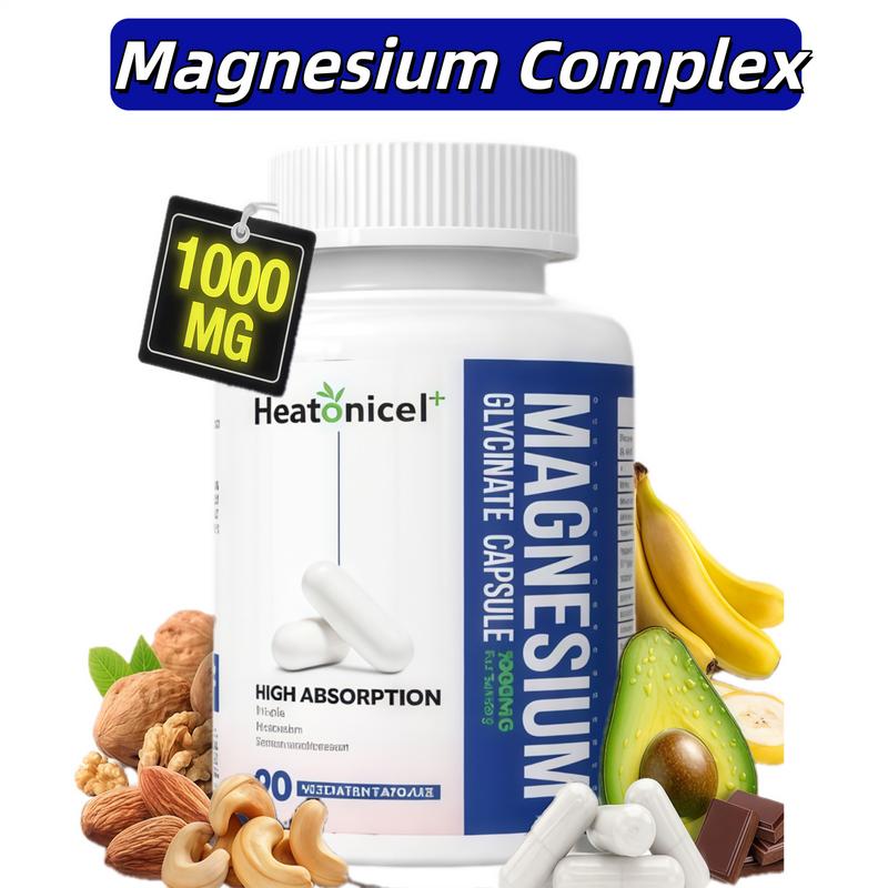 【Buy 1 Get 1】Heatonicel Calm & Sleep Supplement 1000mg for Fall Asleep Faster, Stay Asleep Longer with Magnesium Glycinate &  Magnesium L-Threonate,90 Capsules